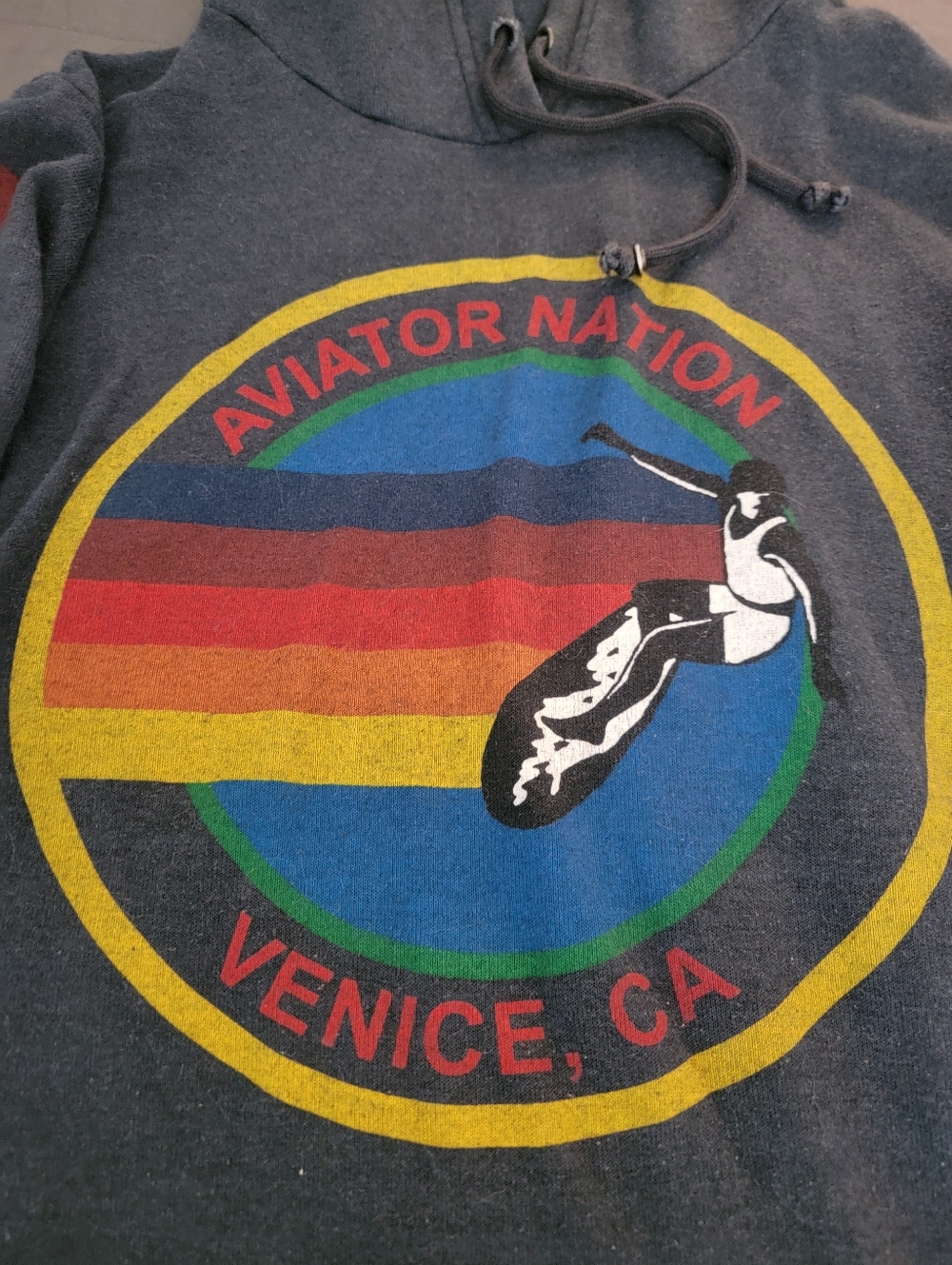 Aviator Nation Hoodie Rainbow Large Women